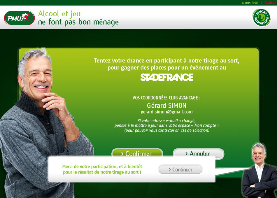 Page finale du module PMU Alcool et jeu ne font pas bon ménage