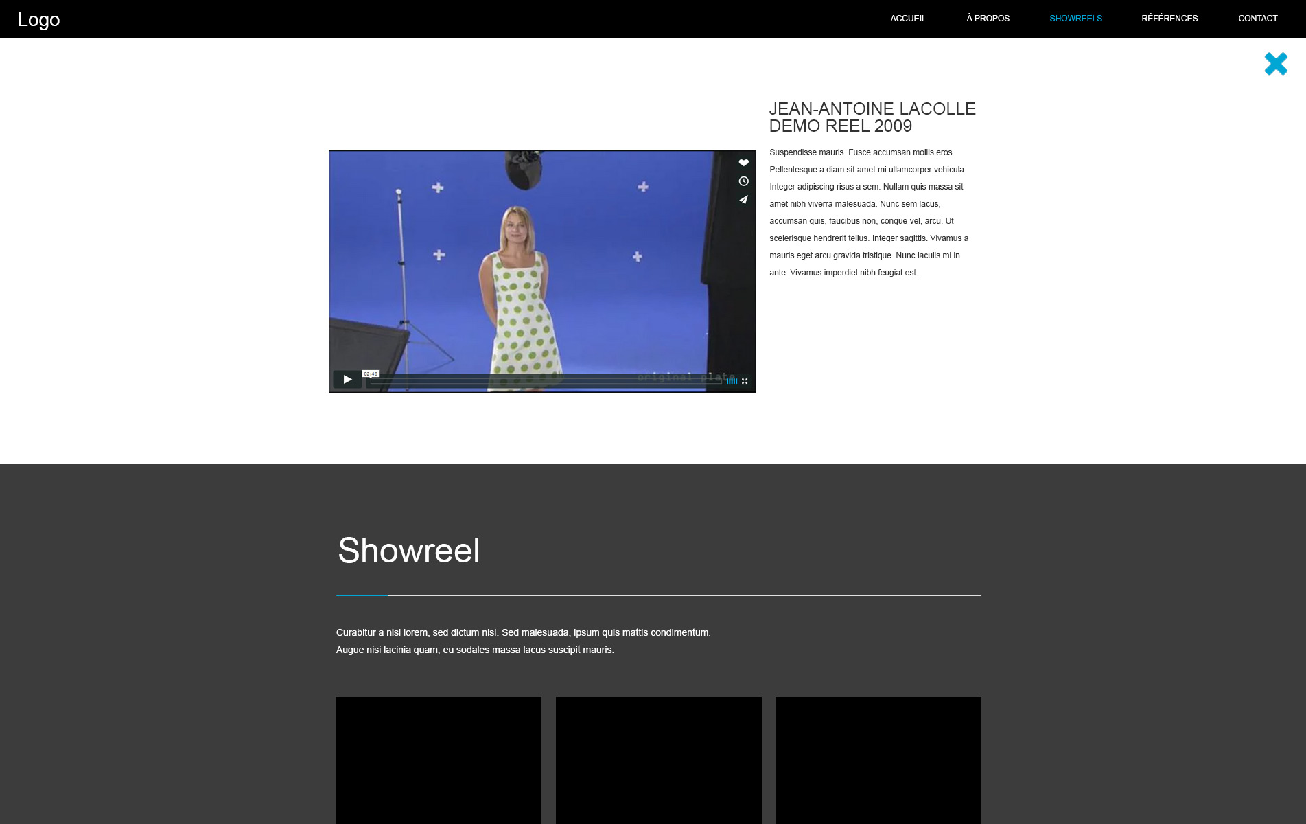 Page de REEL pour le site web Jean-Antoine Lacolle